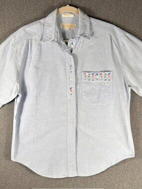 Vtg John Henry Womens Novelty Golf Embroidered Shirt Sz Med Button Down S/S